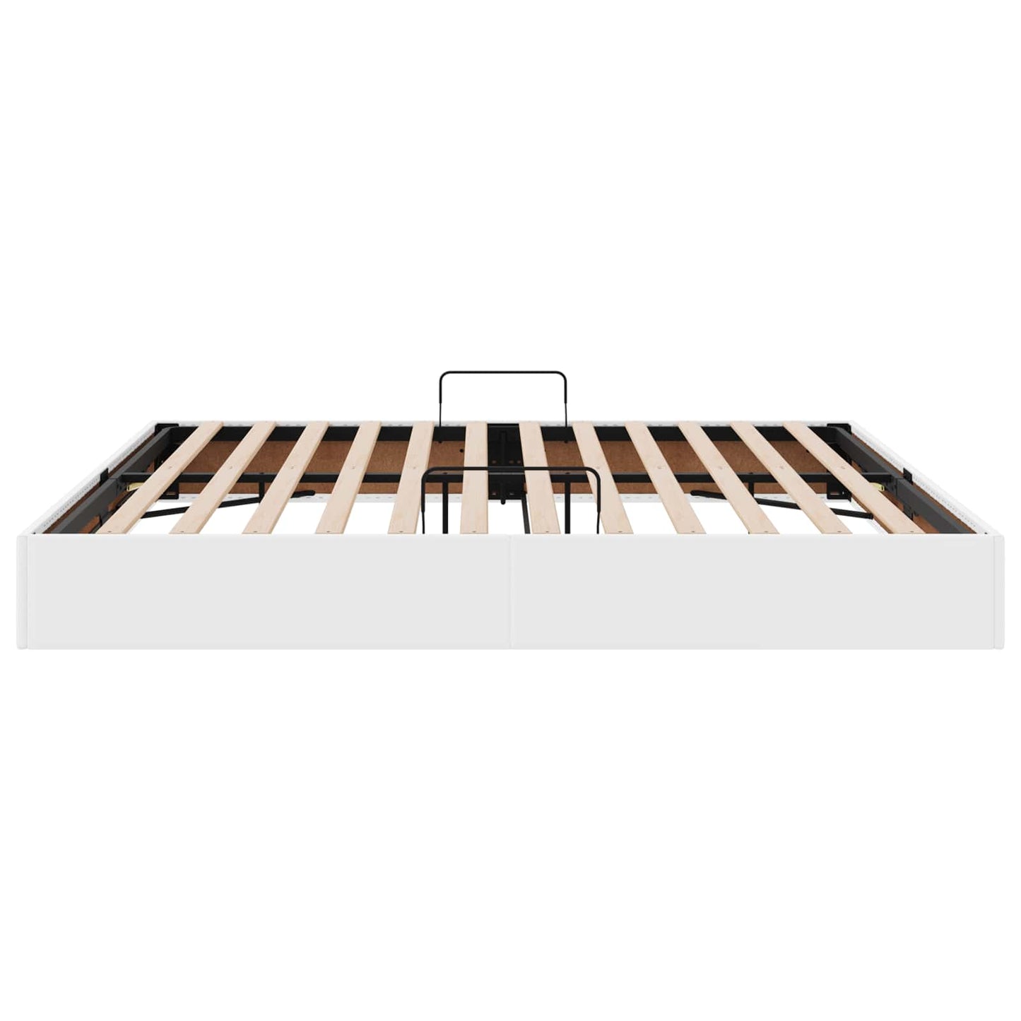 Ottoman Bedframe met opslag Puur Wit 200 x 200 cm Nep Leer