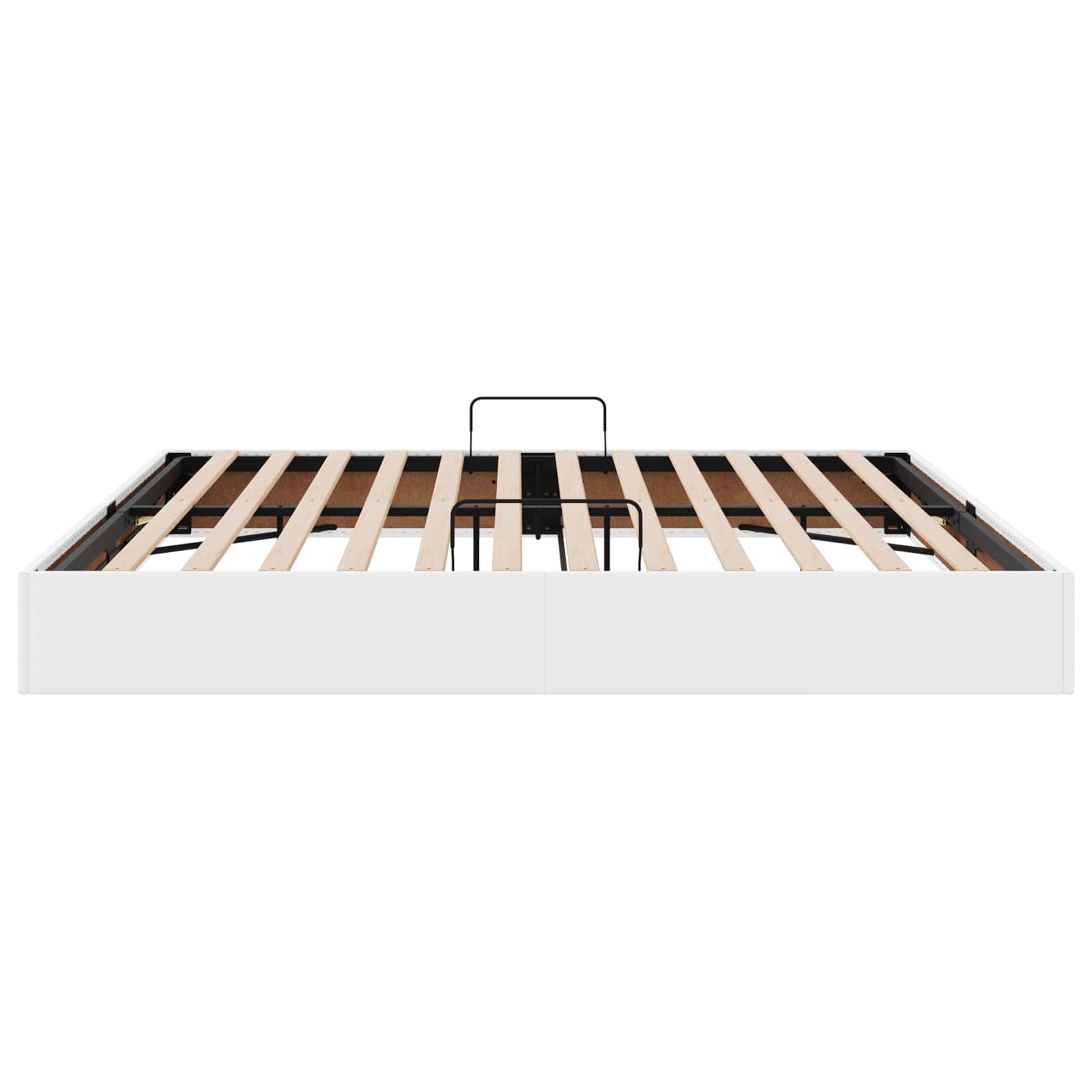 Ottoman Bedframe met opslag Puur Wit 200 x 200 cm Nep Leer