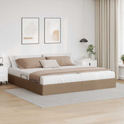 Ottoman bedframe 200x200 cm cappuccino kunstleer met opslag