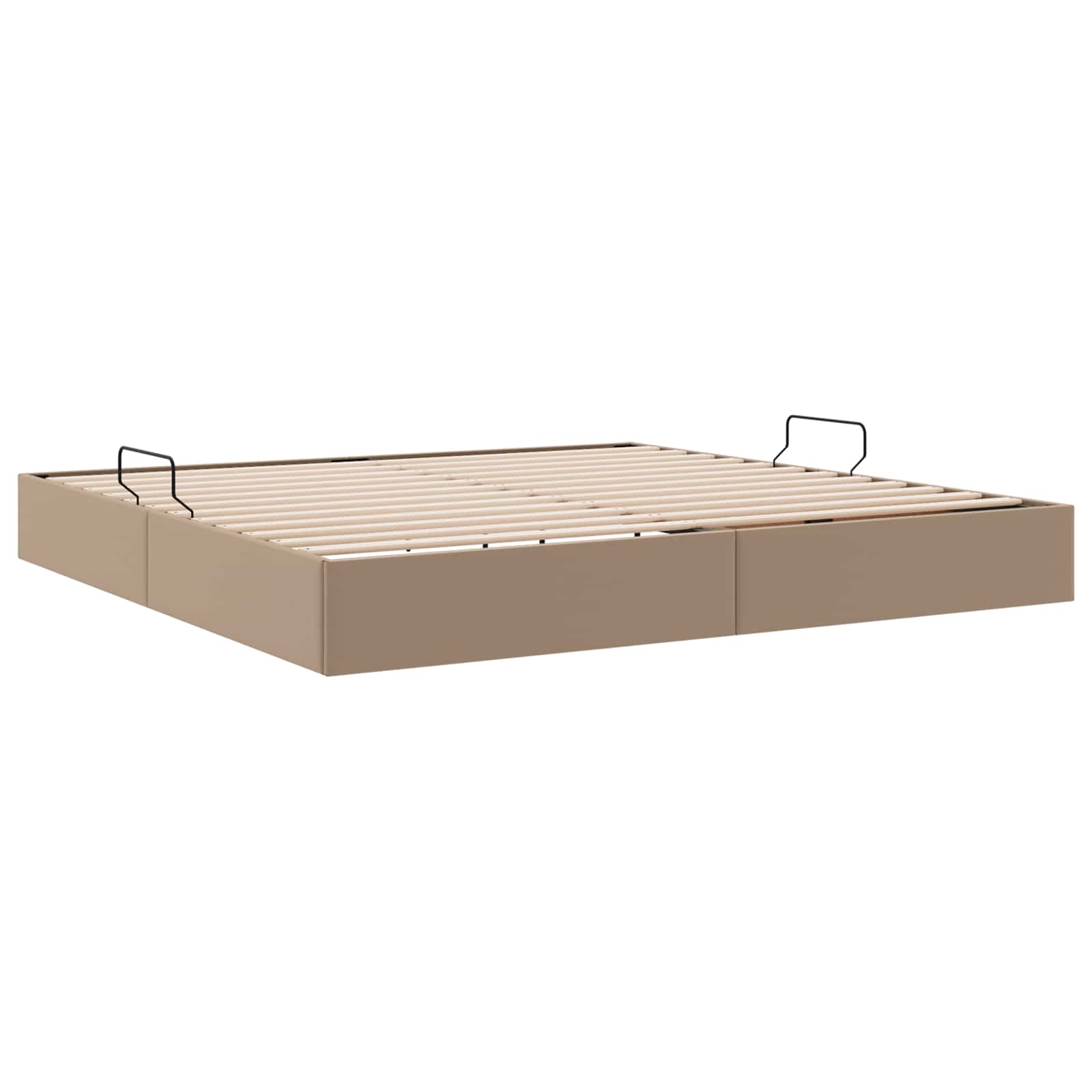Ottoman Bedframe met opslag Cappuccino 200 x 200 cm Nep Leer