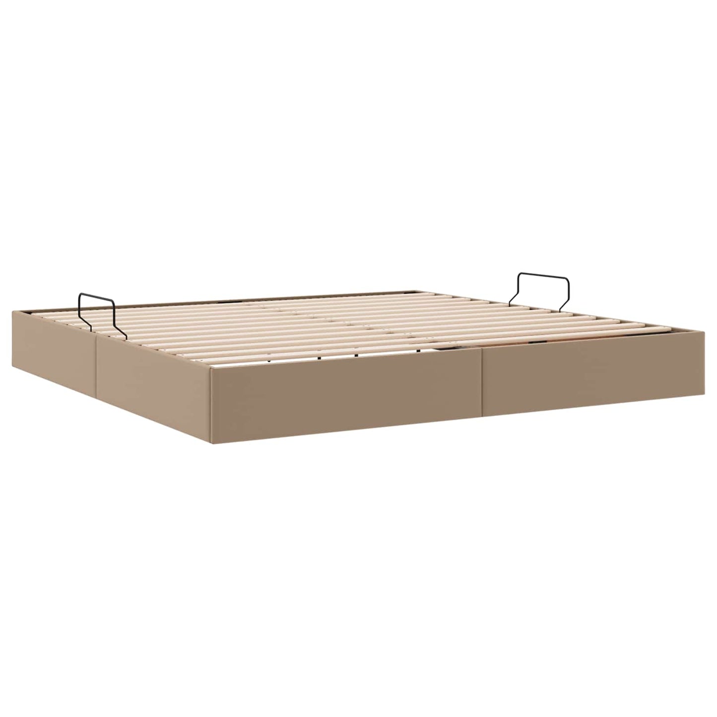 Ottoman Bedframe met opslag Cappuccino 200 x 200 cm Nep Leer