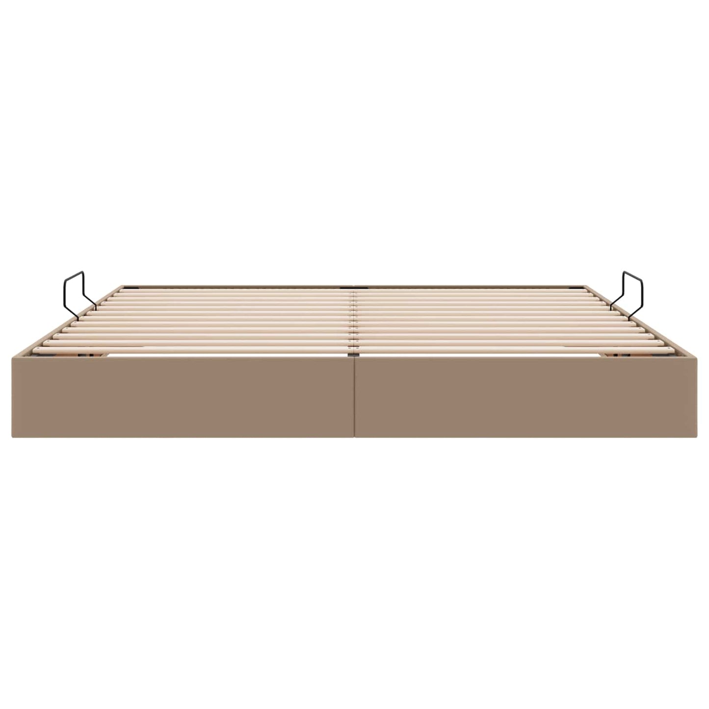 Ottoman Bedframe met opslag Cappuccino 200 x 200 cm Nep Leer