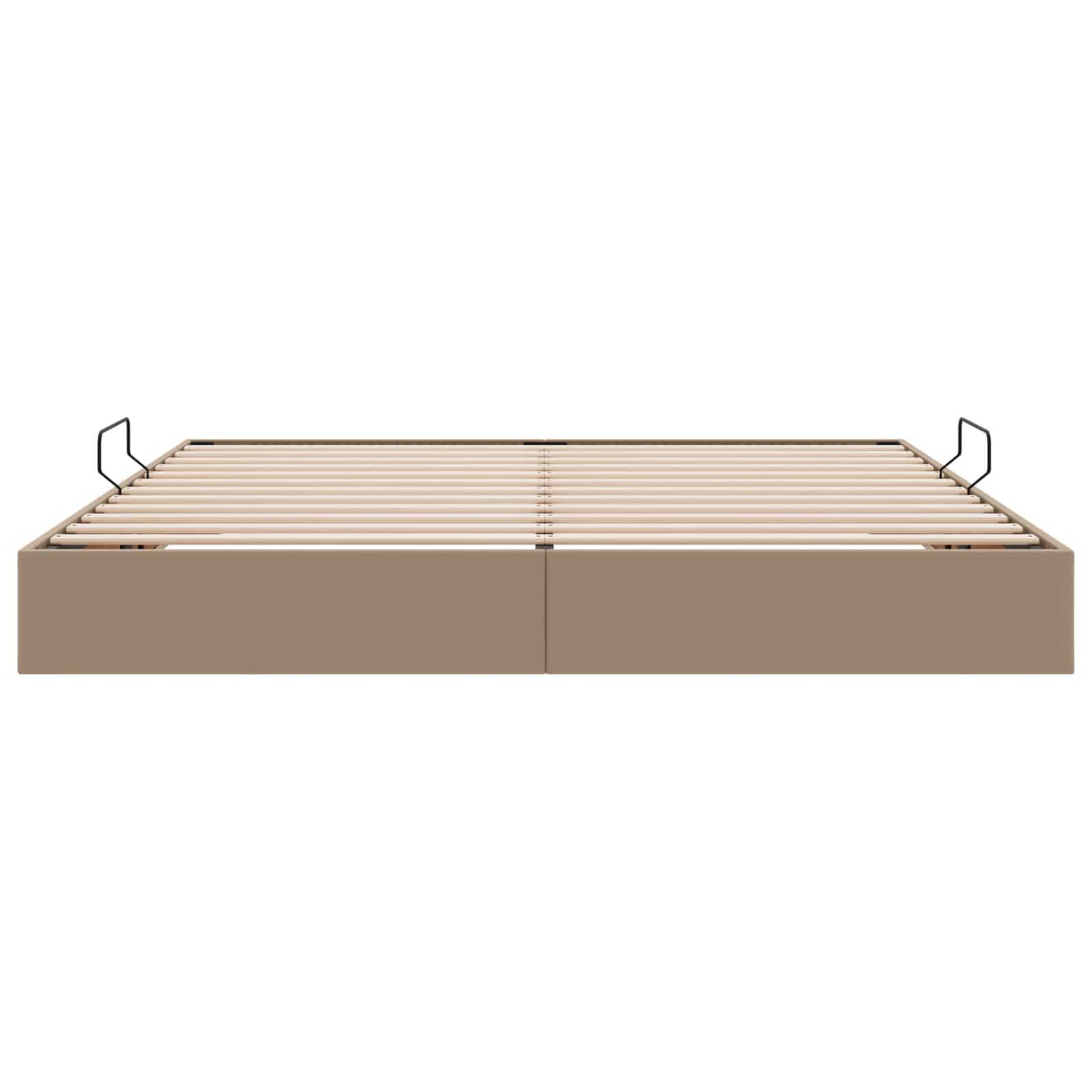 Ottoman Bedframe met opslag Cappuccino 200 x 200 cm Nep Leer