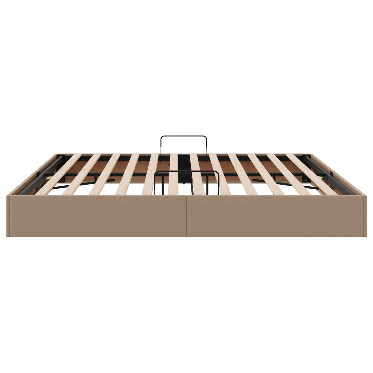 Ottoman Bedframe met opslag Cappuccino 200 x 200 cm Nep Leer