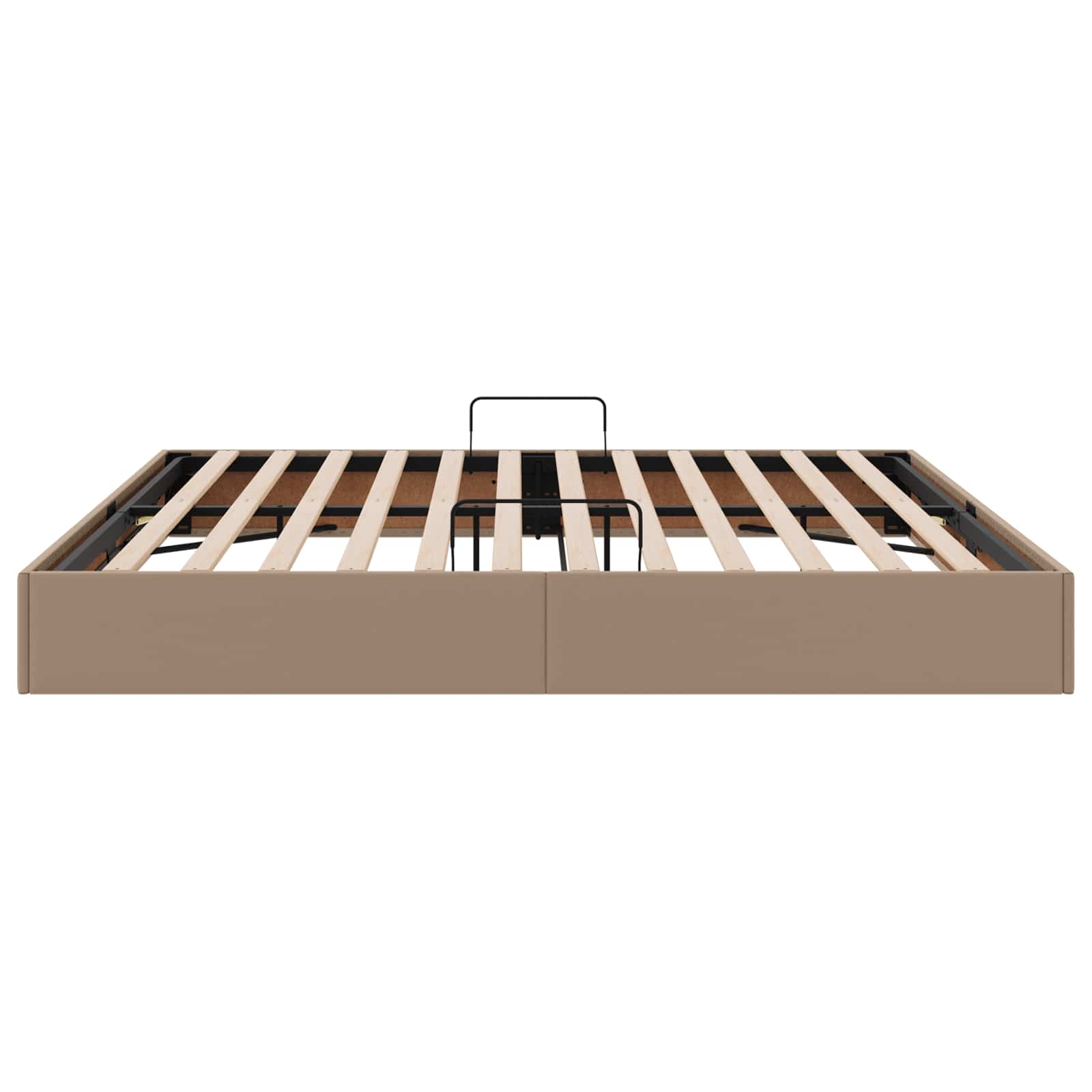 Ottoman Bedframe met opslag Cappuccino 200 x 200 cm Nep Leer