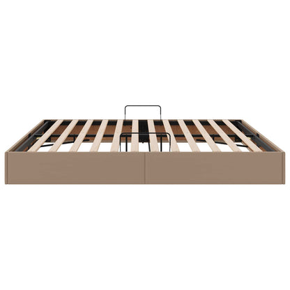 Ottoman Bedframe met opslag Cappuccino 200 x 200 cm Nep Leer