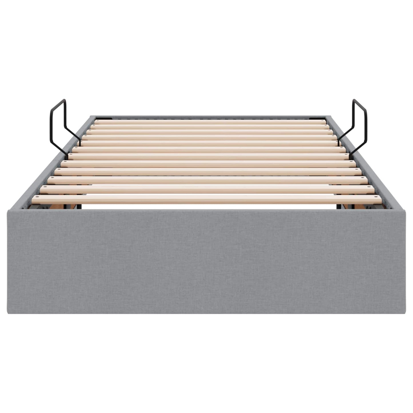 Ottoman Bedframe met opslag Lichtgrijs 90 x 190 cm Stof