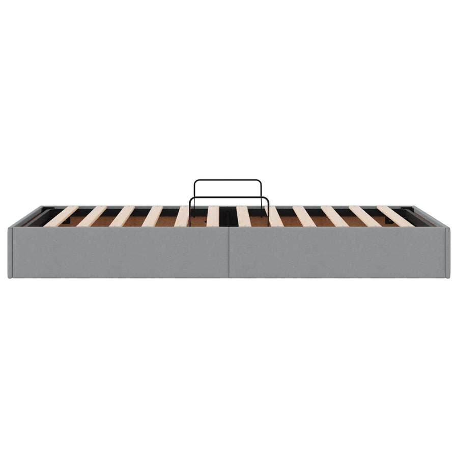 Ottoman Bedframe met opslag Lichtgrijs 90 x 190 cm Stof