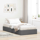 Ottoman Bedframe met opslag Donkergrijs 90 x 190 cm Stof