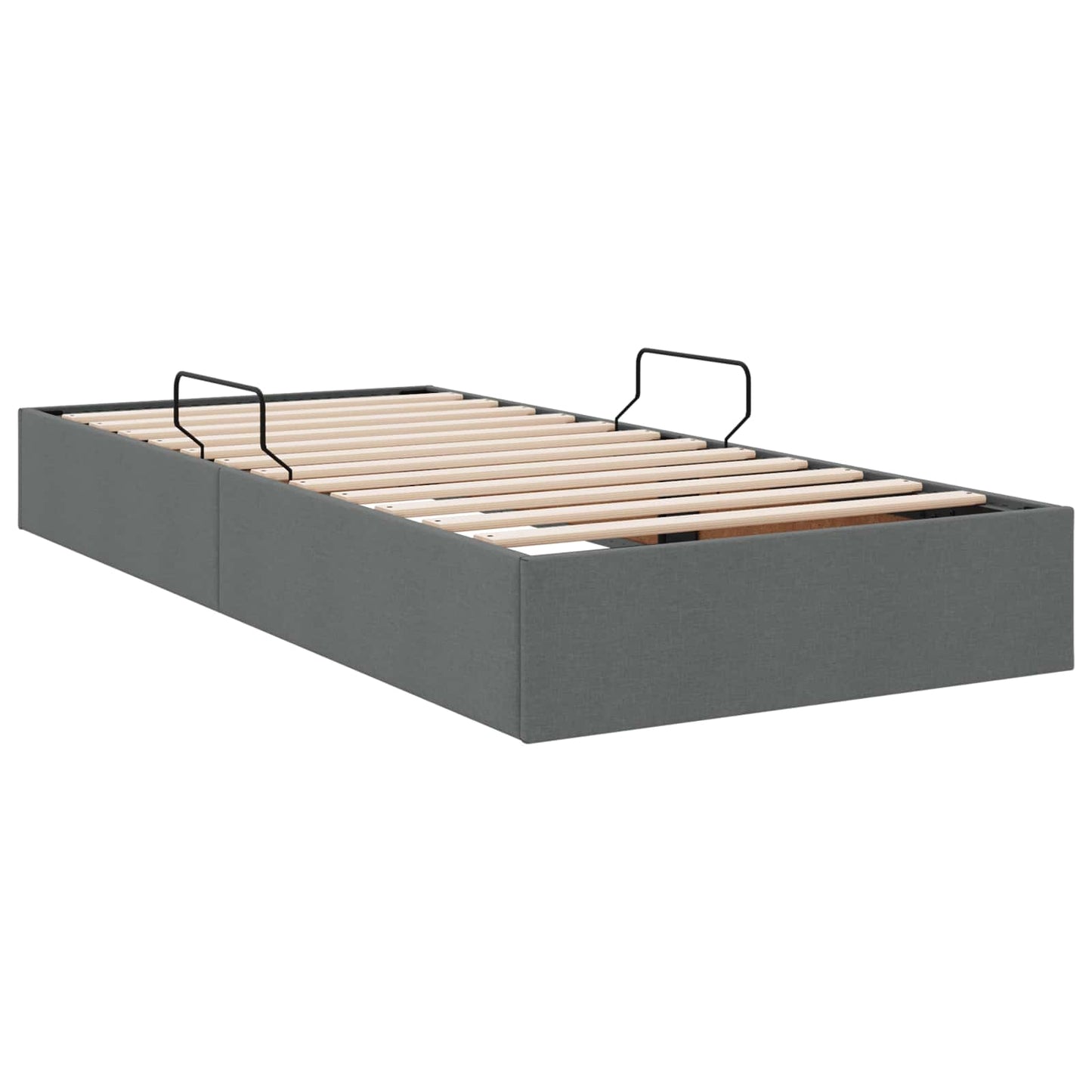Ottoman Bedframe met opslag Donkergrijs 90 x 190 cm Stof