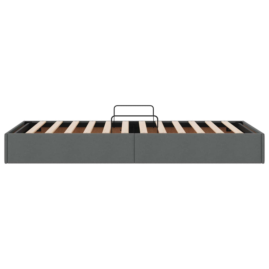 Ottoman Bedframe met opslag Donkergrijs 90 x 190 cm Stof