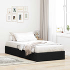 Ottoman Bedframe met opslag Zwart 90 x 190 cm Stof
