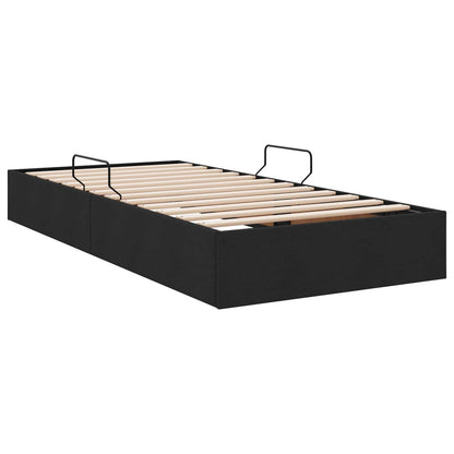 Ottoman Bedframe met opslag Zwart 90 x 190 cm Stof