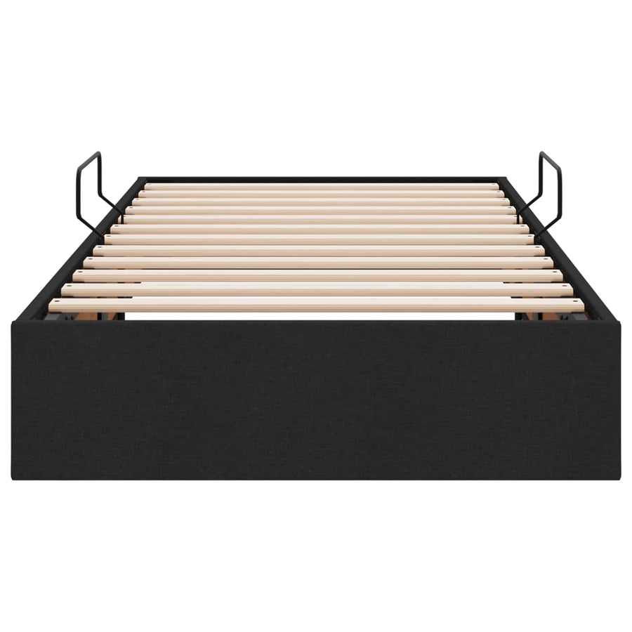 Ottoman Bedframe met opslag Zwart 90 x 190 cm Stof