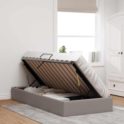 Ottoman Bedframe met opslag Taupe 90 x 190 cm Stof