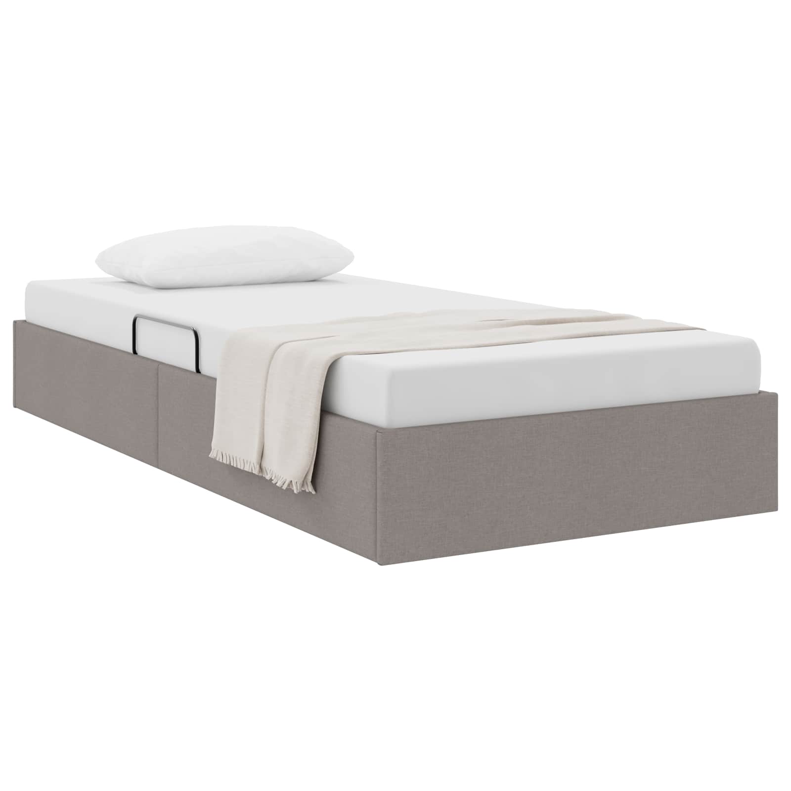 Ottoman Bedframe met opslag Taupe 90 x 190 cm Stof