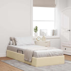 Ottoman Bedframe met opslag Crème 90 x 190 cm Stof