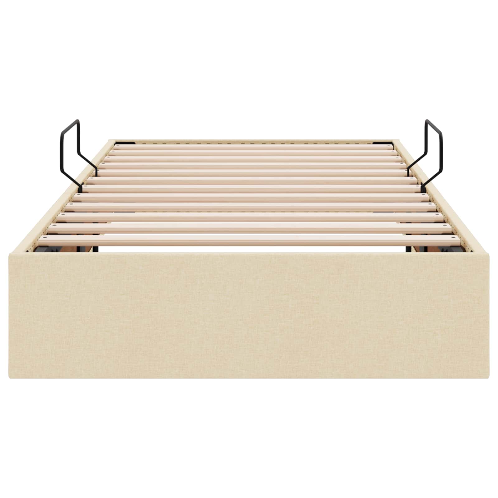Ottoman Bedframe met opslag Crème 90 x 190 cm Stof