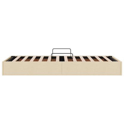 Ottoman Bedframe met opslag Crème 90 x 190 cm Stof