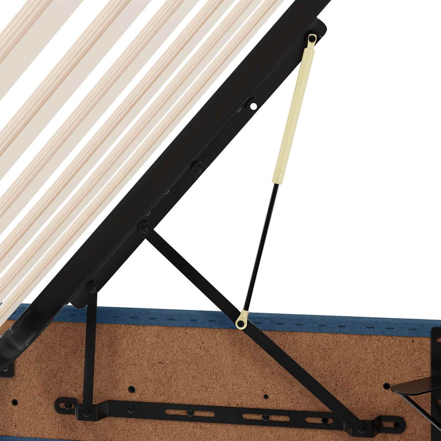 Ottoman Bedframe met opslag Blauw 90 x 190 cm Stof