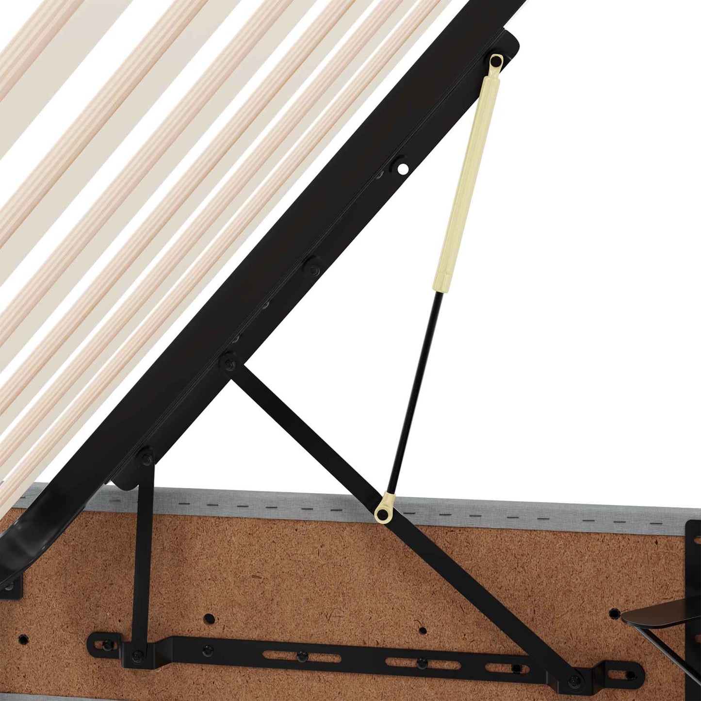 Ottoman Bedframe met opslag Lichtgrijs 90 x 200 cm Stof
