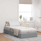 Ottoman Bedframe met opslag Lichtgrijs 90 x 200 cm Stof