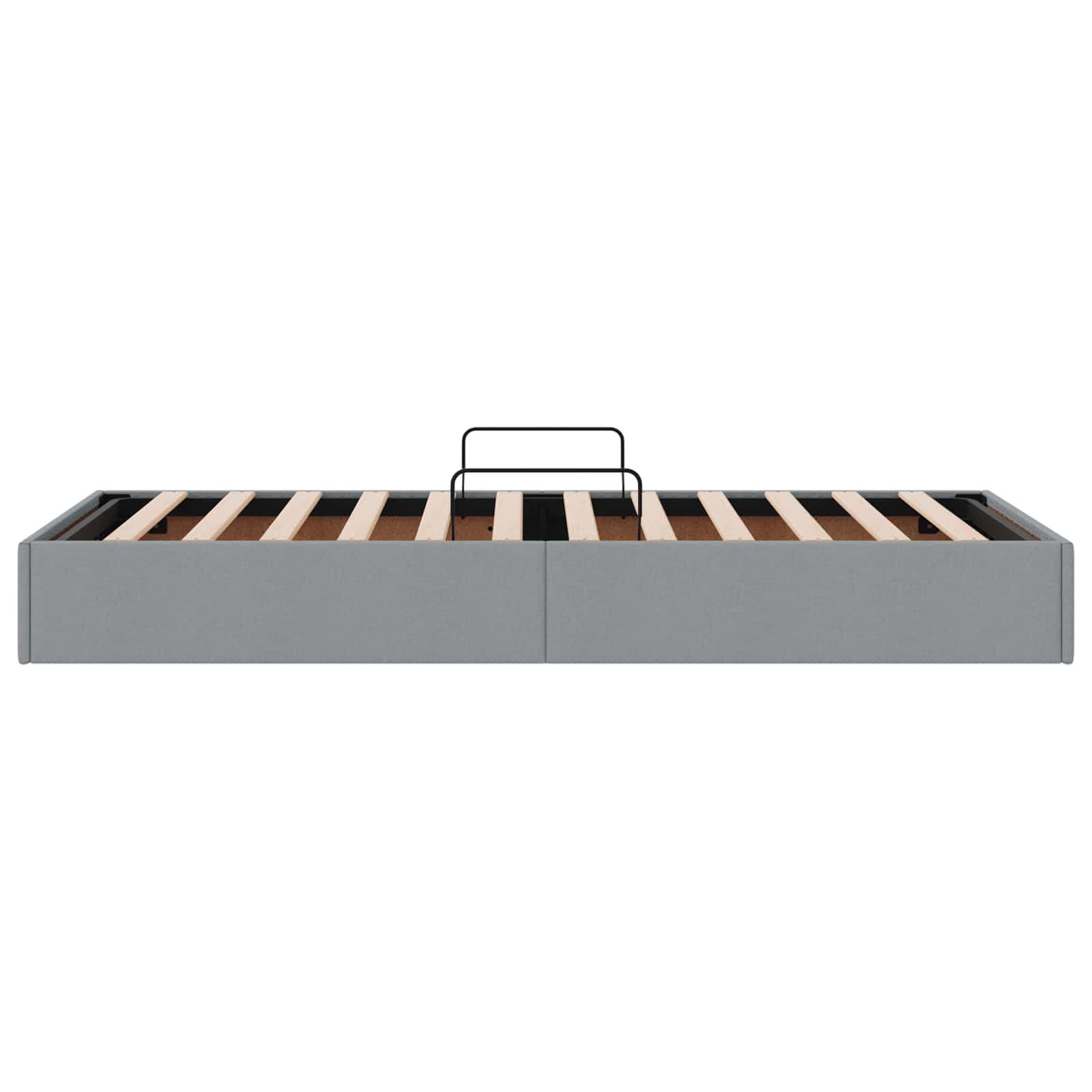 Ottoman Bedframe met opslag Lichtgrijs 90 x 200 cm Stof