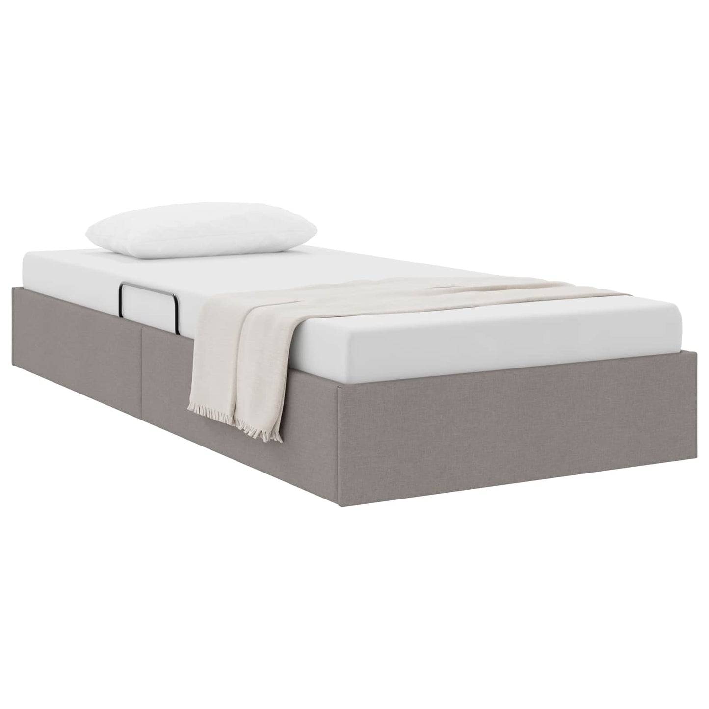 Ottoman Bedframe met opslag Taupe 90 x 200 cm Stof