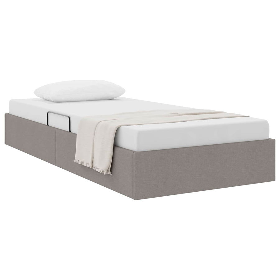 Ottoman Bedframe met opslag Taupe 90 x 200 cm Stof