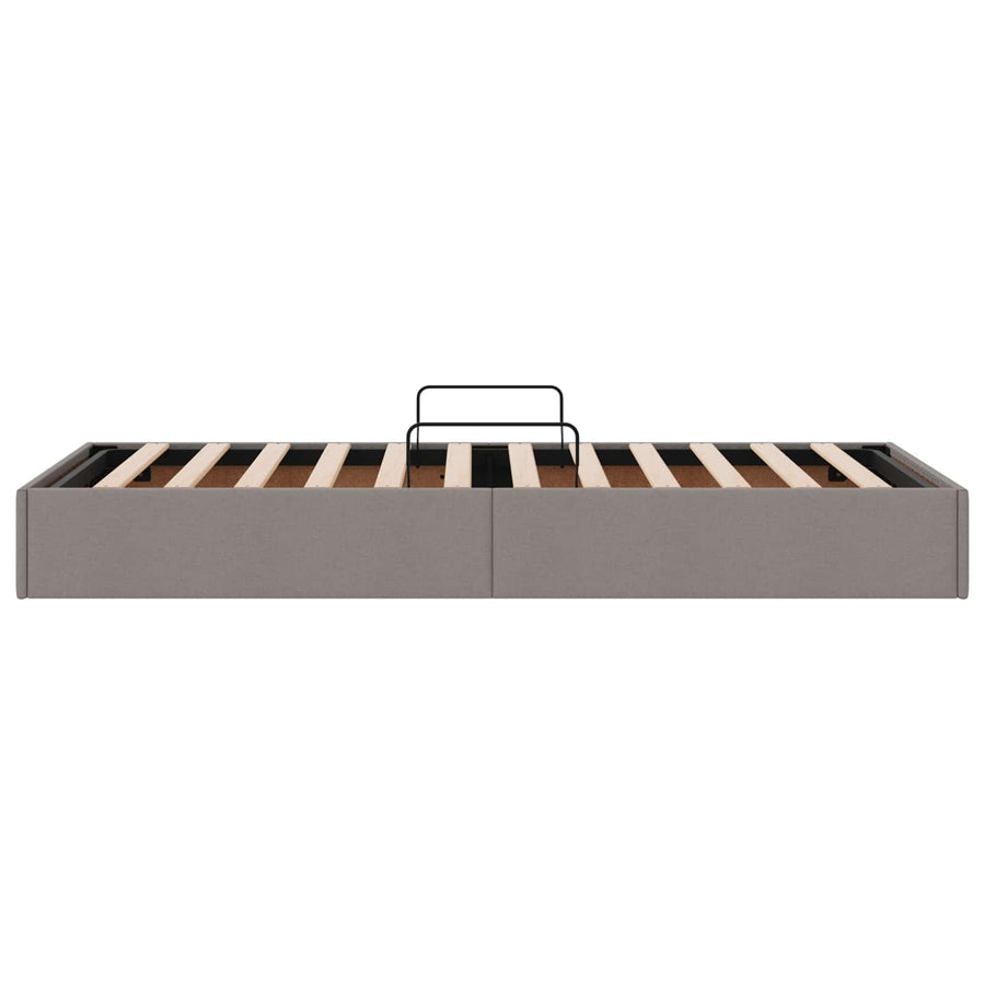 Ottoman Bedframe met opslag Taupe 90 x 200 cm Stof