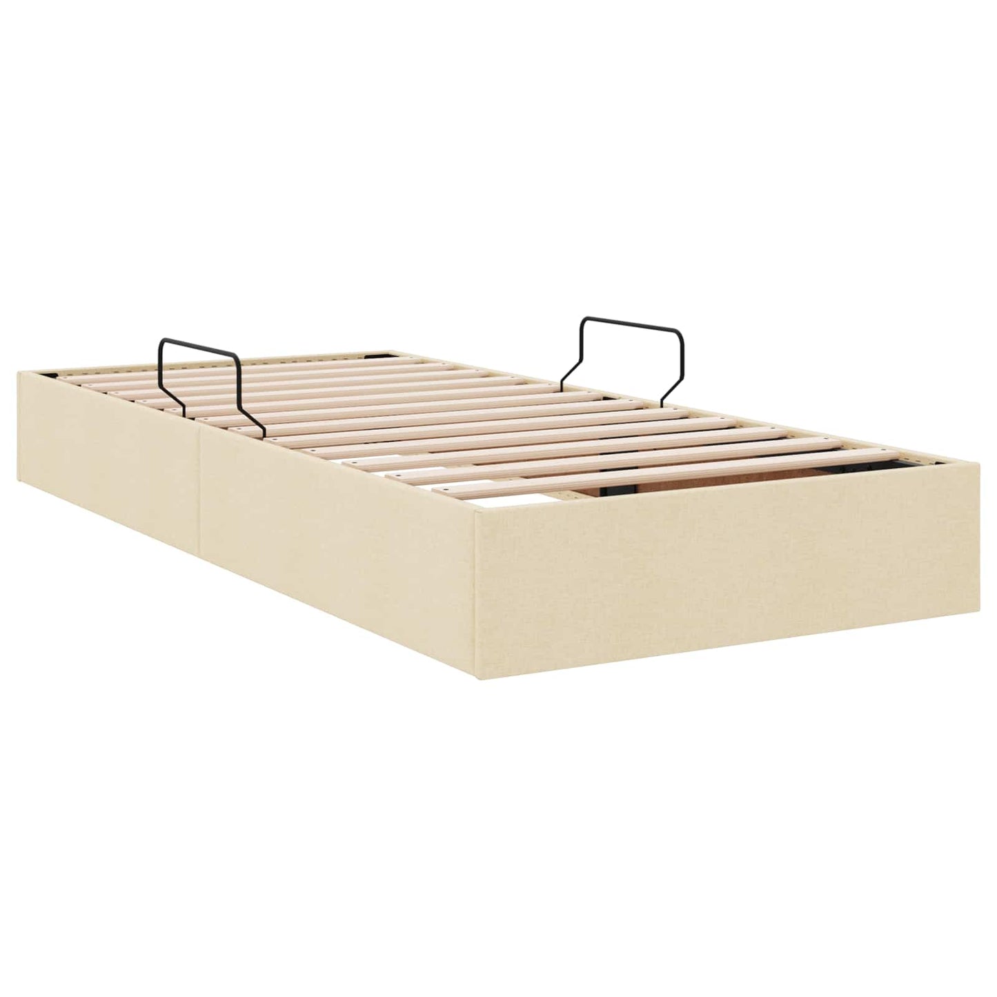 Ottoman Bedframe met opslag Crème 90 x 200 cm Stof