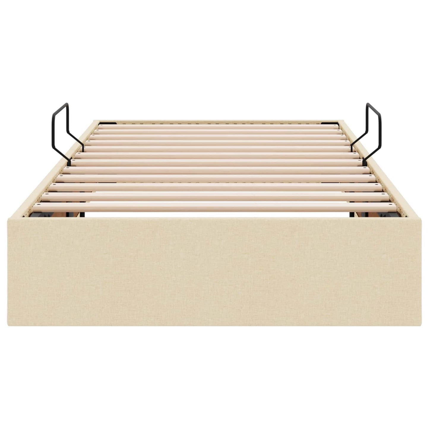Ottoman Bedframe met opslag Crème 90 x 200 cm Stof
