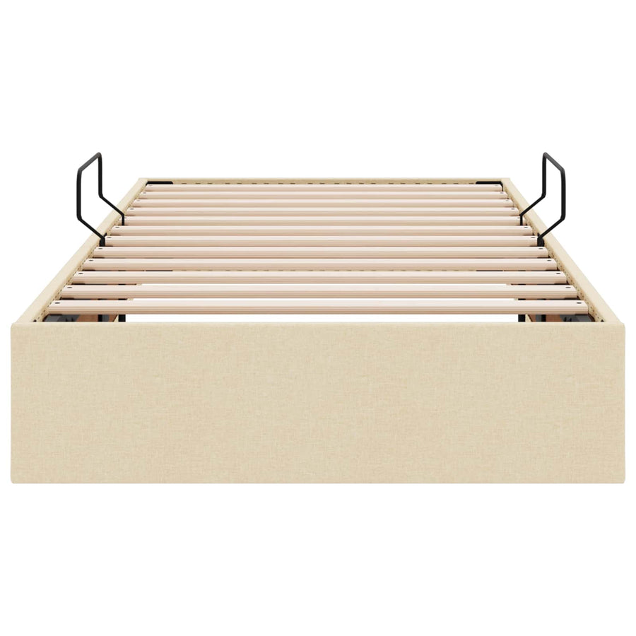 Ottoman Bedframe met opslag Crème 90 x 200 cm Stof