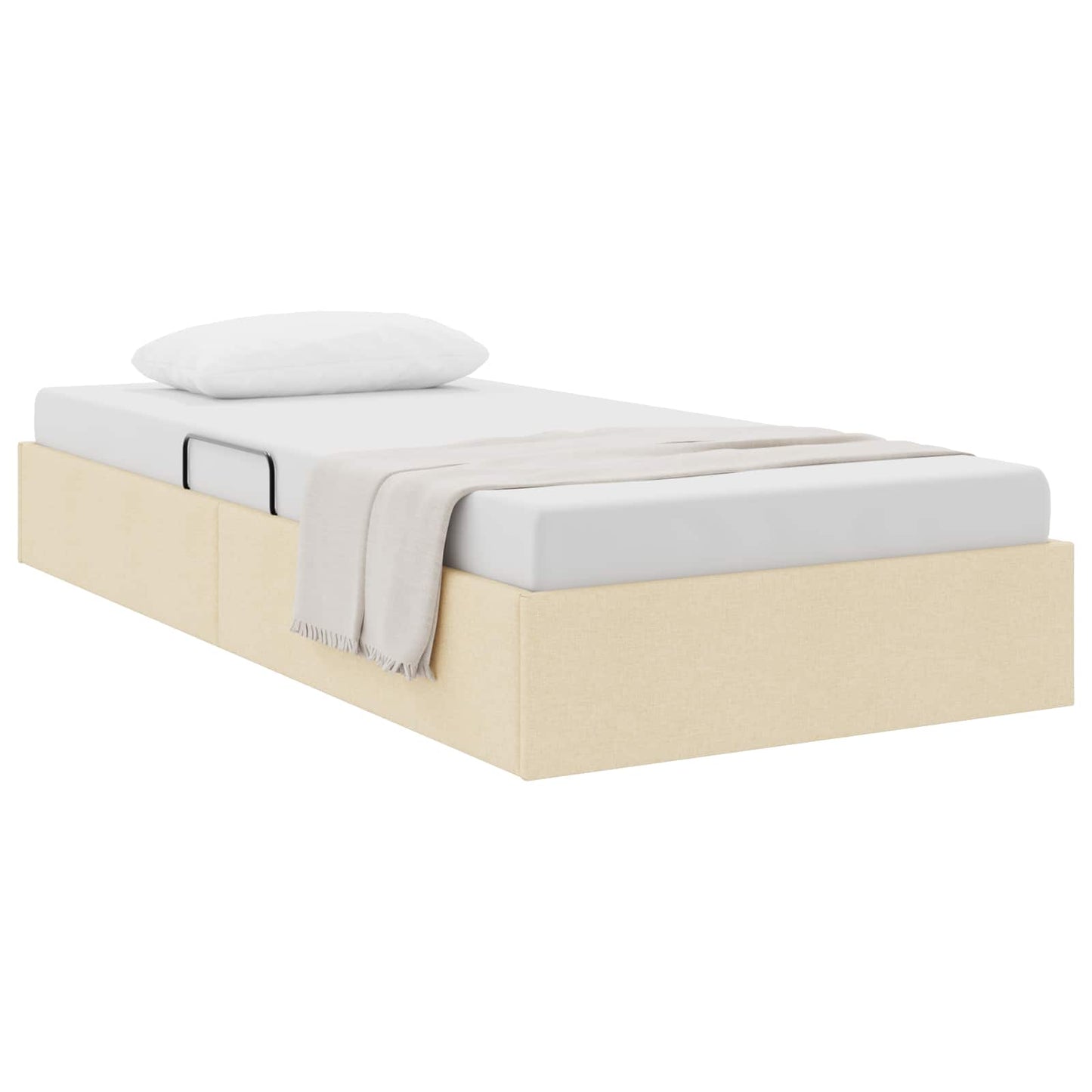 Ottoman Bedframe met opslag Crème 90 x 200 cm Stof