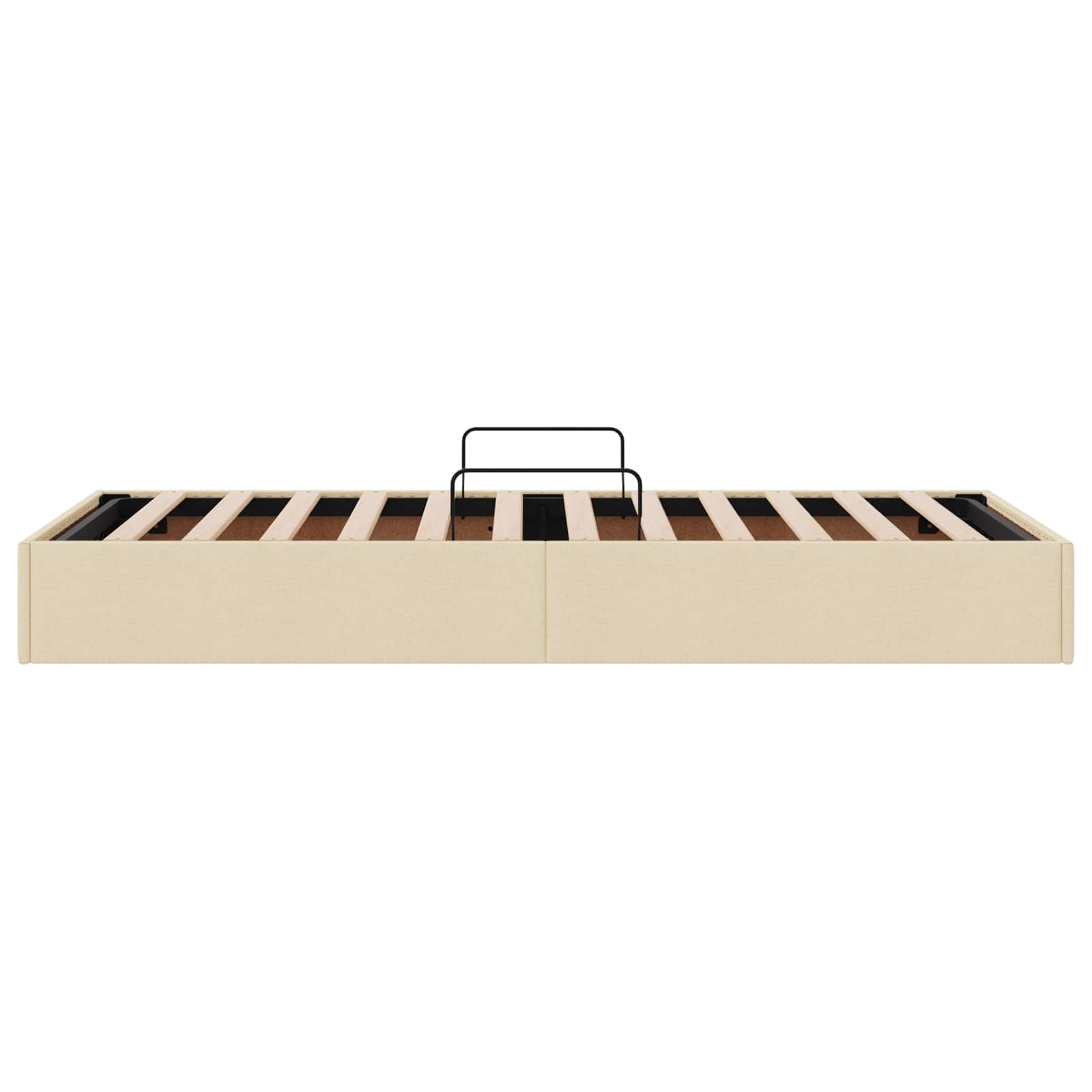 Ottoman Bedframe met opslag Crème 90 x 200 cm Stof