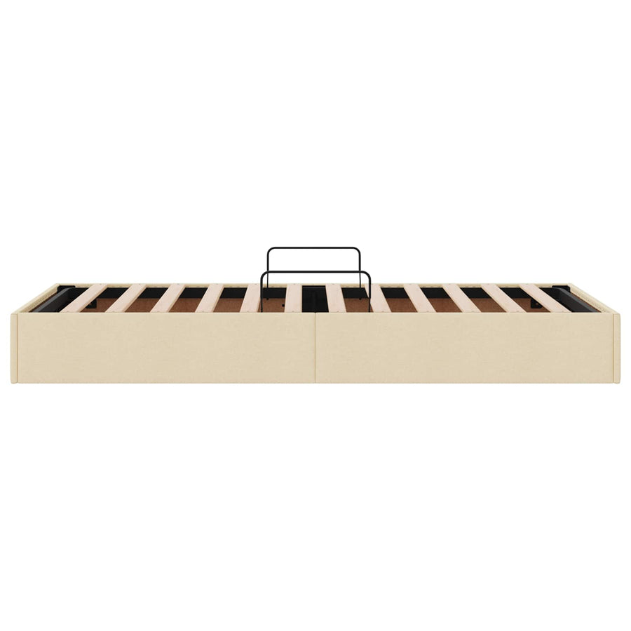 Ottoman Bedframe met opslag Crème 90 x 200 cm Stof