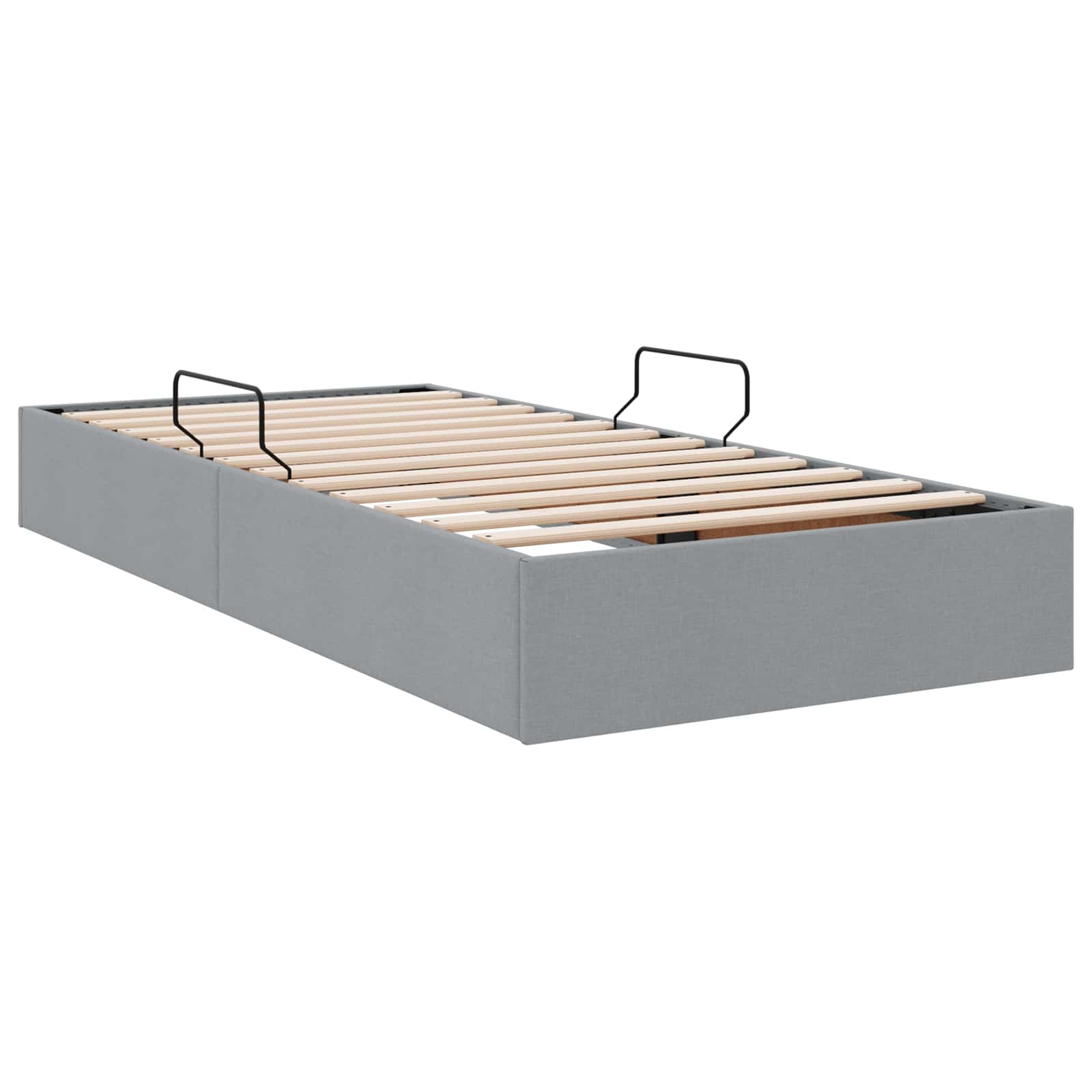 Ottoman Bedframe met opslag Lichtgrijs 100 x 200 cm Stof