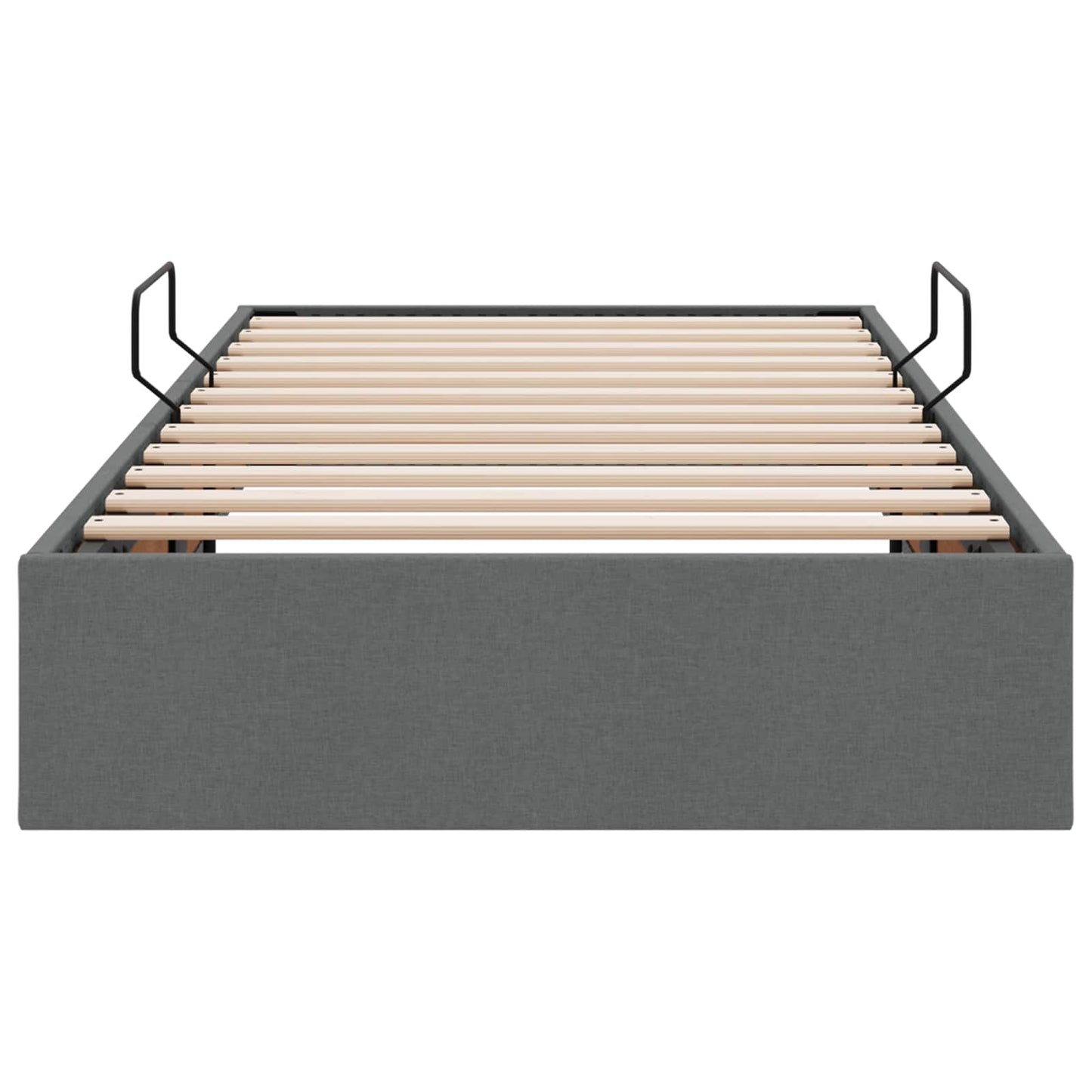 Ottoman Bedframe met opslag Donkergrijs 100 x 200 cm Stof