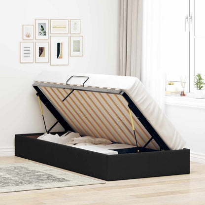 Ottoman Bedframe met opslag Zwart 100 x 200 cm Stof
