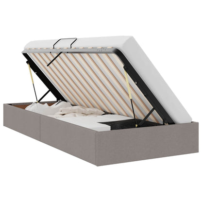 Ottoman Bedframe met opslag Taupe 100 x 200 cm Stof