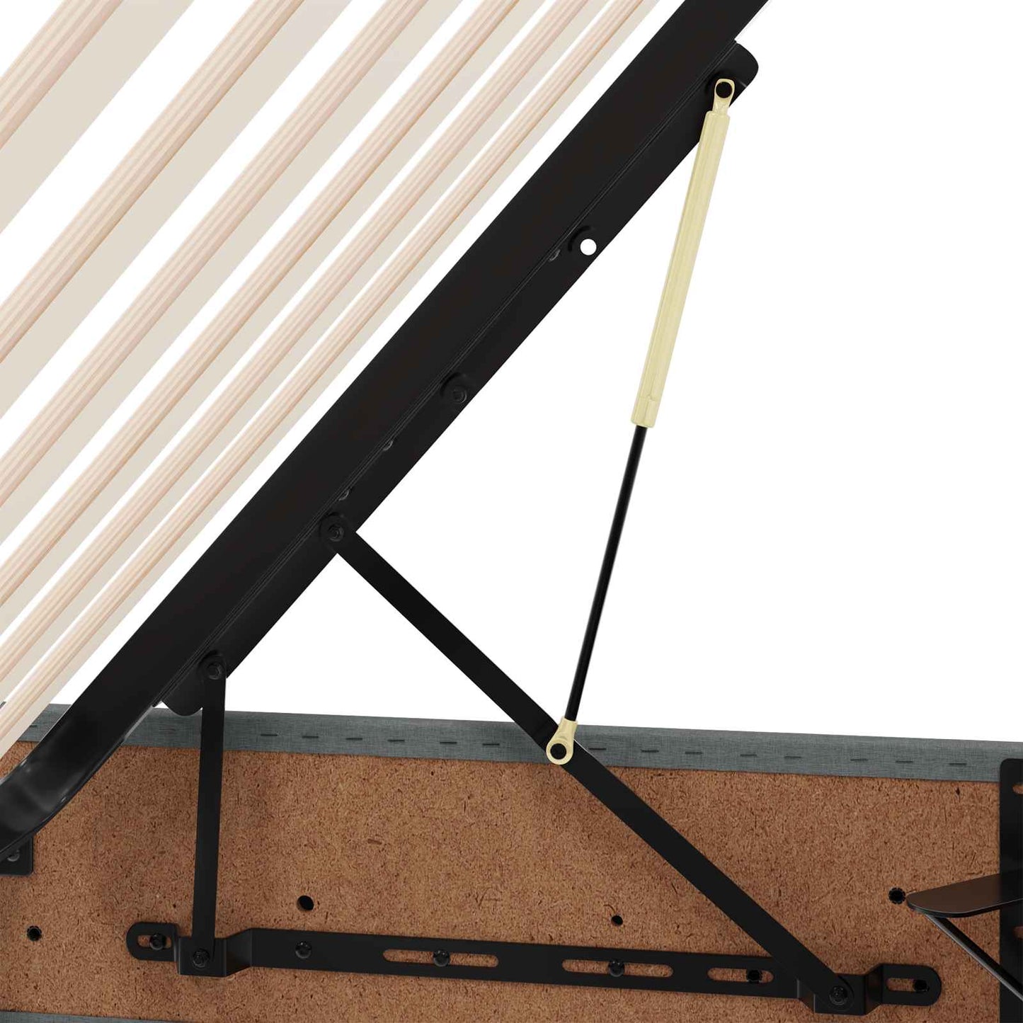Ottoman Bedframe met opslag Donkergrijs 120 x 190 cm Stof