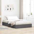 Ottoman Bedframe met opslag Donkergrijs 120 x 190 cm Stof
