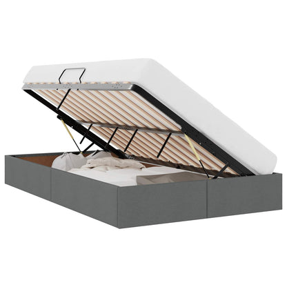 Ottoman Bedframe met opslag Donkergrijs 120 x 190 cm Stof