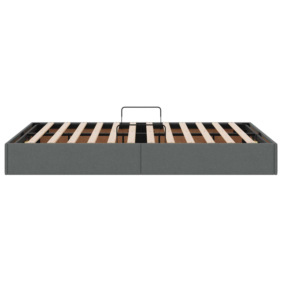 Ottoman Bedframe met opslag Donkergrijs 120 x 190 cm Stof