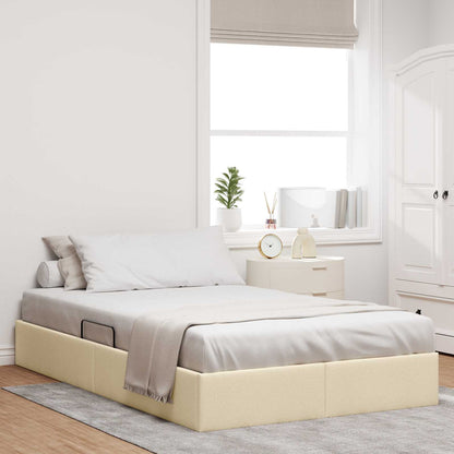 Ottoman Bedframe met opslag Crème 120 x 200 cm Stof