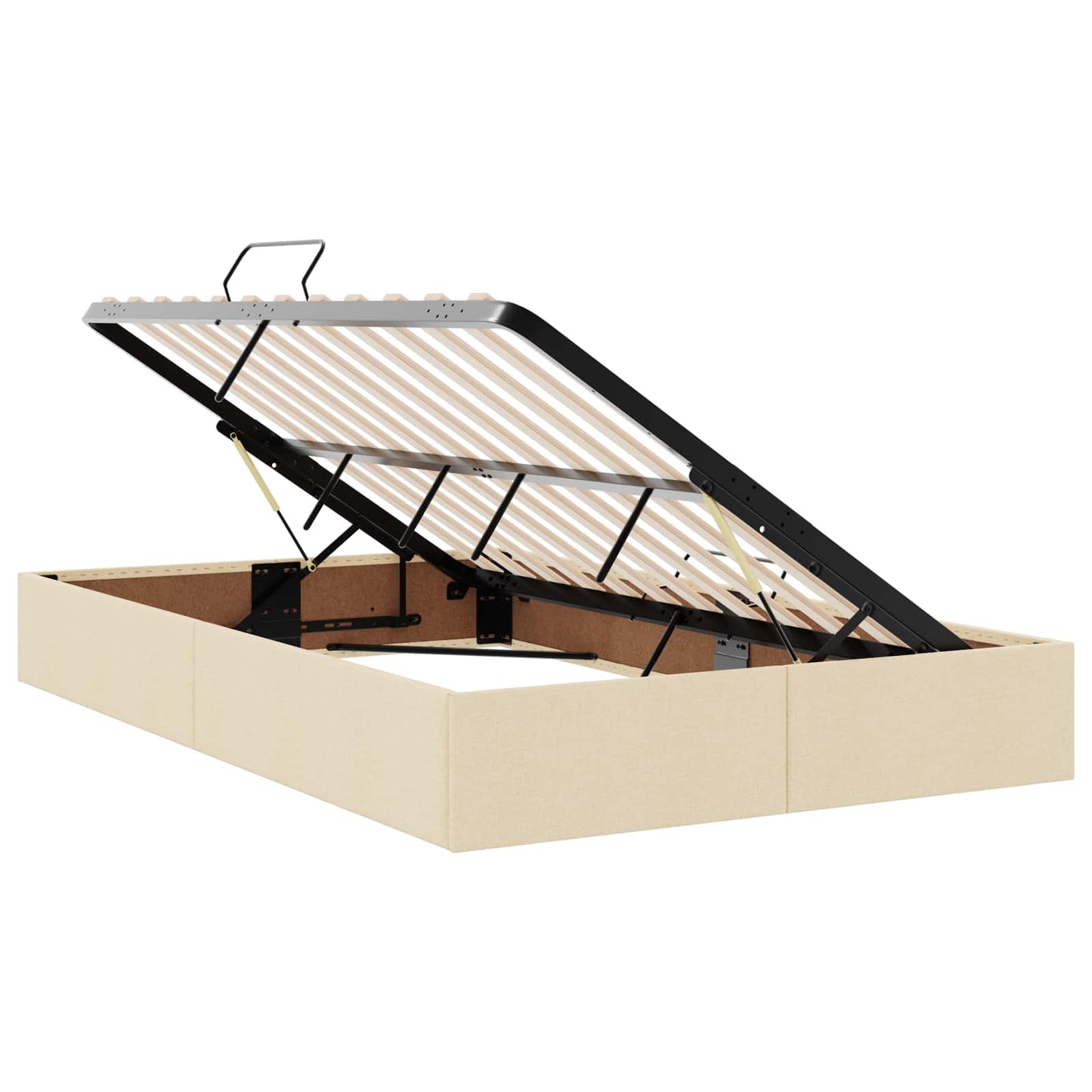 Ottoman Bedframe met opslag Crème 120 x 200 cm Stof