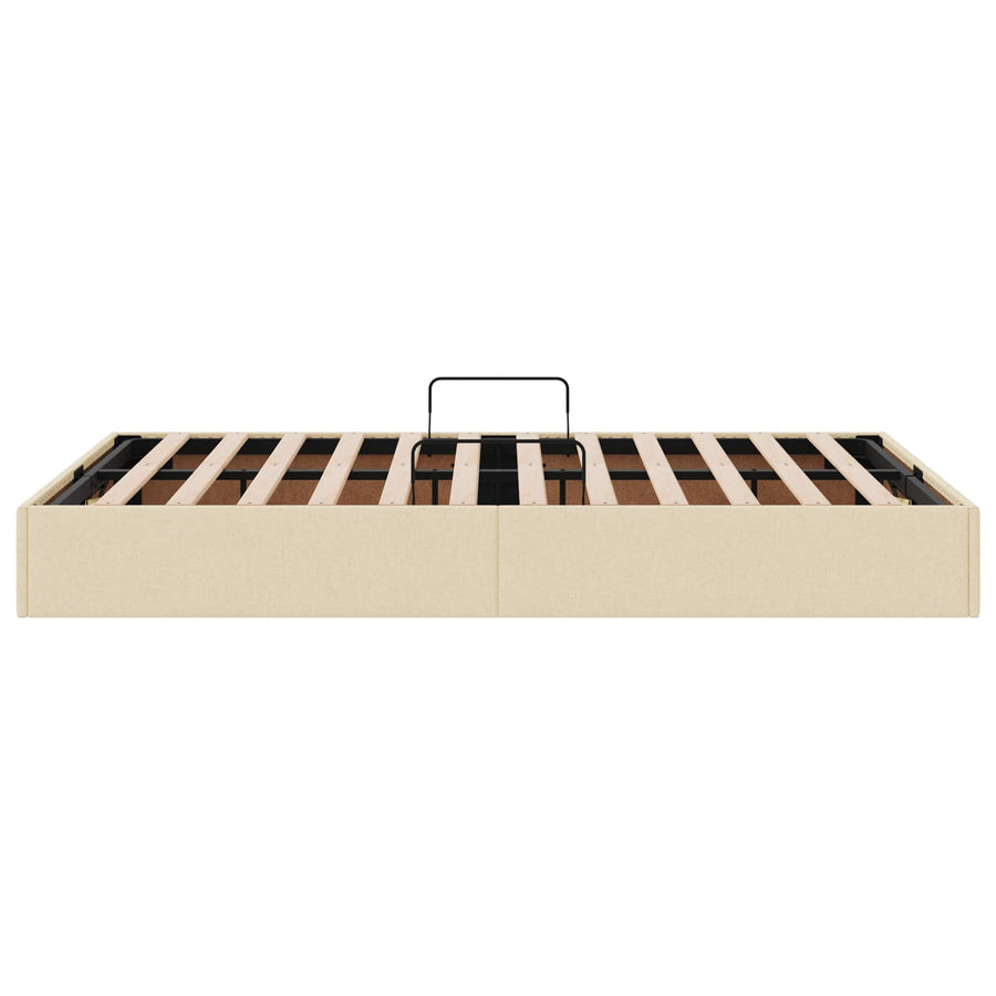 Ottoman Bedframe met opslag Crème 120 x 200 cm Stof