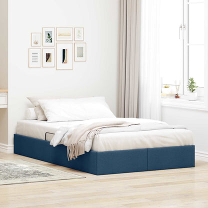 Ottoman Bedframe met opslag Blauw 120 x 200 cm Stof