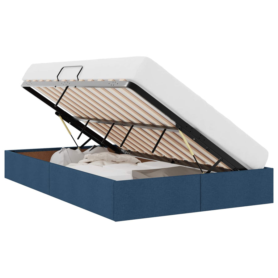 Ottoman Bedframe met opslag Blauw 120 x 200 cm Stof