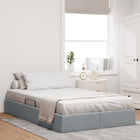 Ottoman Bedframe met opslag Lichtgrijs 120 x 200 cm Stof